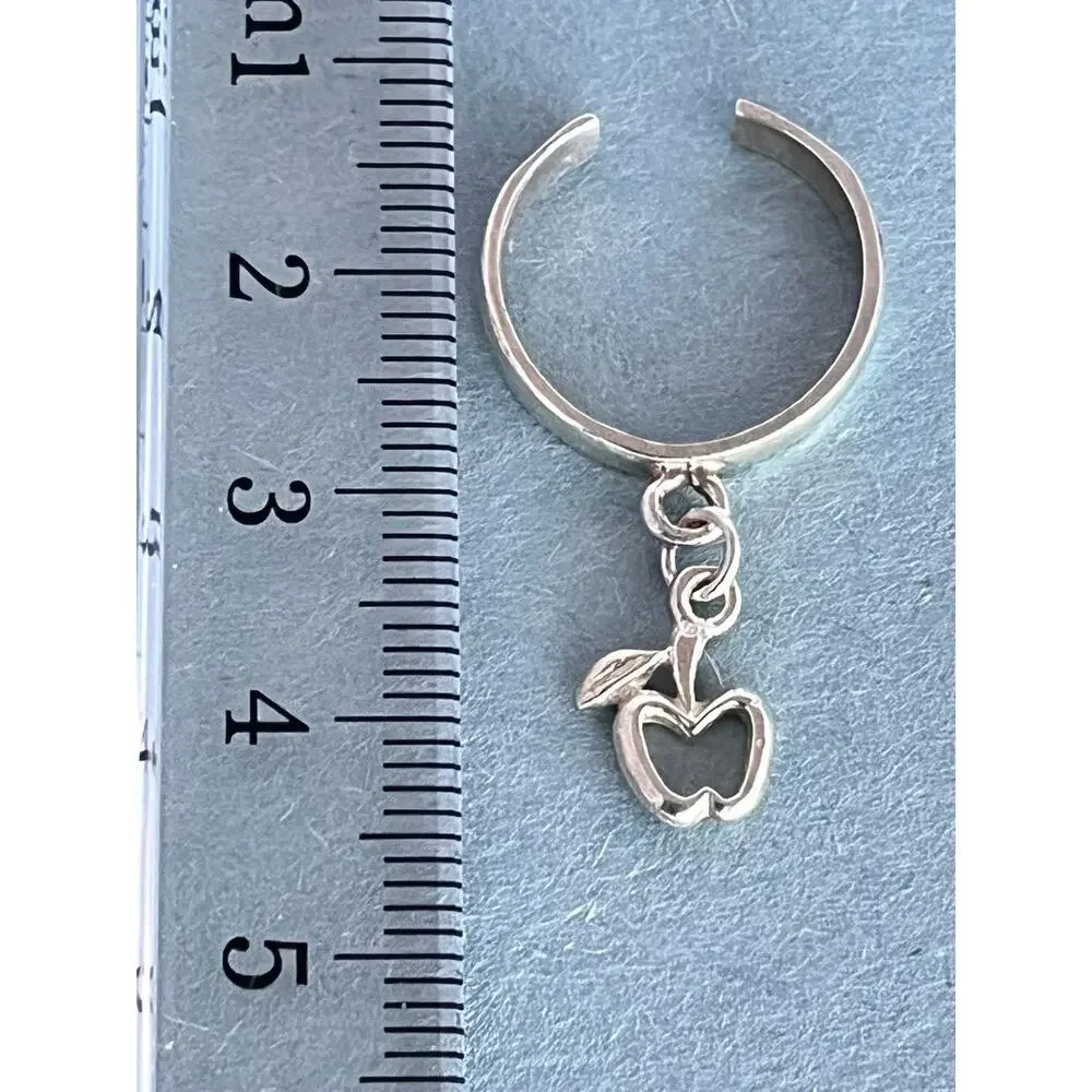 Sterling Silver 925 adjustabe Toe Ring Body Jewerly! Apple
